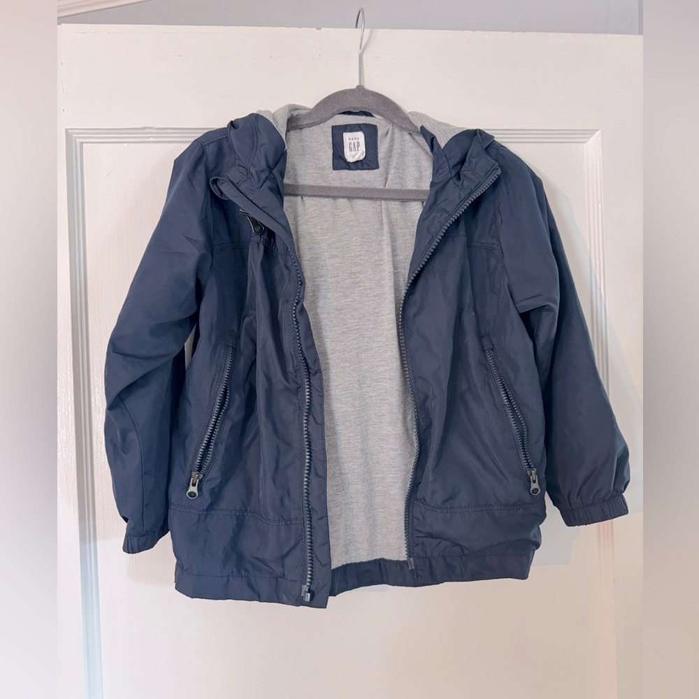 GAP Blue Raincoat Hooded Durable Design 5T